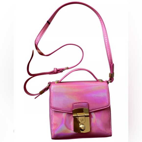 TRUSSARDI JEANS Linea Levanto Crossbody Bag w/ Dust Bag BARBIE PINK ~ NWT - Picture 7 of 7